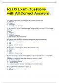 REHS Exam Questions with All Correct Answers 