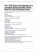 CCI - RVS Exam Prep Questions & Complete Solutions(100% Rated Best For The Final Exam Prep)