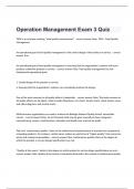 Operation Management Exam 3 Quiz QUESTIONS AND VERIFIED CORRECT ANSWERS 2024