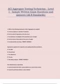 ACI Aggregate Testing Technician - Level 1 - Sample Written Exam Questions and answers &lpar;All 8