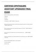 CERTIFIED OPHTHALMIC ASSISTANT UPGRADED FINAL EXAM 