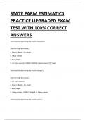 STATE FARM ESTIMATICS PRACTICE UPGRADED EXAM TEST WITH 100% CORRECT ANSWERS