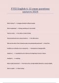 FTCE English 6-12 exam questions answers 2024