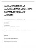 AL P&C UNIVERSITY OF ALABAMA STUDY GUIDE FINAL  EXAM QUESTIONS AND ANSWERS 