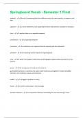 Springboard Vocab - Semester 1 Final Questions With 100% Correct Answers!!