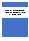 TPS3703 Assignment 1B 2024 (548158) - DUE 31 May 2024