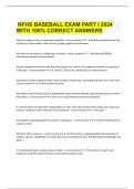   NFHS BASEBALL EXAM PART I 2024 WITH 100% CORRECT ANSWERS