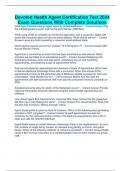 Devoted Health Agent Certification Test 2024 Exam Questions With Complete Solutions