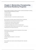 Nursing Preceptorship Herzing University -Chapter 3: Mentorship, Preceptorship, and Nurse Residency Programs