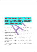 NR 328 PEDS TEST 1 STUDY  2024 [A+ GRADED]. NEWEST  2024 [GRADED A+] 