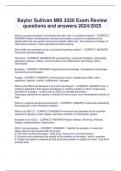 Baylor Sullivan MIS 3320 Exam Review  questions and answers 2024&sol;2025