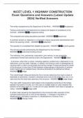 NICET LEVEL 1 HIGHWAY CONSTRUCTION Exam Questions and Answers &lpar;Latest Update 2023&rpar; Verified Answers