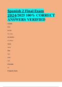 Spanish 2 Final Exam 2024&sol;2025 100&percnt; CORRECT  ANSWERS VERIFIED