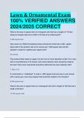 Lawn & Ornamental Exam 100% VERIFIED ANSWERS  2024/2025 CORRECT