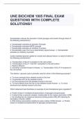 UNE BIOCHEM 1005 FINAL EXAM QUESTIONS WITH COMPLETE SOLUTIONS&excl;&excl;