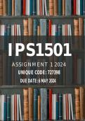 IPS1501 Assignment 1 Quiz Due 6 May 2024
