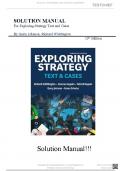 Solution Manual for Exploring Strategy Text And Cases 13th Edition Gerry Johnson, Richard Whittington ISBN NO10,1292282452ISBN NO13,978-1292282459All Chapters Complete Guide A+||Latest 2024