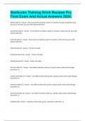 Starbucks Training Drink Recipes Pro Final Exam And Actual Answers 2024&period;