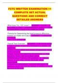 FCTC WRITTEN EXAMINATION >>  COMPLETE SET ACTUAL QUESTIONS AND CORRECT  DETAILED ANSWERS