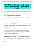 New Mexico Real Estate Law Questions &  100&percnt; Correct Answers &vert; Latest Update &vert;  Graded A&plus;