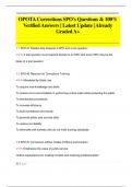 OPOTA Corrections SPO's Questions & 100%  Verified Answers | Latest Update | Already  Graded A+
