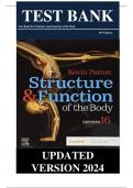 Test Bank For Structure & Function of the Body 16th Edition by Kevin T. Patton; Gary A. Thibodeau ISBN:9780323597791 Chapter 1-22 Complete Guide.