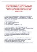 ATI NURSING CARE OF CHILDREN 2023-2024 EXAM LATEST UPDATE MAY 2024 EXAM REAL EXAM ACTUAL QUESTIONS AND CORRECT  ANSWERS WITH RATIONALES ALREADY GRADED A+.