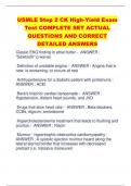 USMLE Step 2 CK High-Yield Exam  Test COMPLETE SET ACTUAL QUESTIONS AND CORRECT  DETAILED ANSWERS
