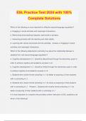 ESL Practice Test 2024 with 100&percnt; Complete Solutions