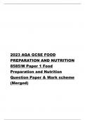 2024 AQA GCSE FOOD PREPARATION AND NUTRITION 8585 ACTUAL EXAM QUESTION WITH VERIFIED ANSWERS -ALREADY GRADED A+ BY EXPERTS