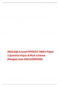 2023 AQA A-level PHYSICS 7408/1 Paper