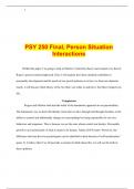 PSY 250 Final, Person Situation Interactions