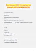 Exam Revision - HUBS 1406 Questions and Answers &vert; 100&percnt; Verified & Updated 2024