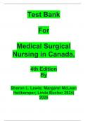 Test Bank   For   Medical Surgical Nursing in Canada,   4th Edition  By   Sharon L. Lewis; Margaret McLean Heitkemper; Linda Bucher 2024|2025
