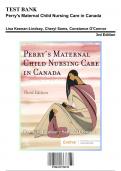Test Bank for Perry's Maternal Child Nursing Care in Canada, 3rd Edition by Lindsay, 9780323759199, Covering Chapters 1-55 | Includes Rationales
