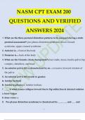 NASM CPT EXAM 200 QUESTIONS AND VERIFIED ANSWERS 2024