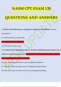 NASM CPT EXAM 120 QUESTIONS AND ANSWERS.
