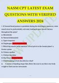 NASM CPT LATEST EXAM QUESTIONS WITH VERIFIED ANSWERS 2024