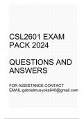 CSL2601 Exam pack 2024(Questions and answers )