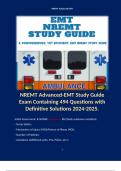 NREMT Advanced-EMT Study Guide Exam Containing 494 Questions with Definitive Solutions 2024-2025.