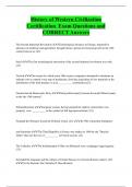 History of Western Civilization  Certification Exam Questions and  CORRECT Answers