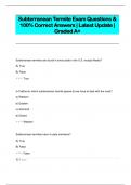 Subterranean Termite Exam Questions &  100% Correct Answers | Latest Update |  Graded A+