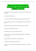Human Growth and Development Certification Exam Questions and CORRECT Answers