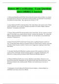 History 405 Certification Exam Questions  and CORRECT Answers