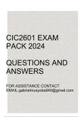 CIC2601 Exam pack 2024(Questions and answers)