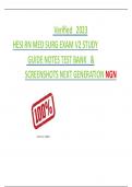 HESI RN MED SURG EXAM V2 STUDY GUIDE NOTES TEST BANK & SCREENSHOTS NEXT GENERATION NGN