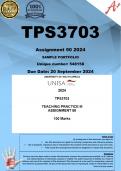 TPS3703 Assignment 50 PORTFOLIO (COMPLETE ANSWERS) 2024  - DUE 20 September 2024