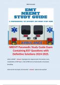 NREMT Paramedic Study Guide Exam Containing 837 Questions with Definitive Solutions 2024-2025.
