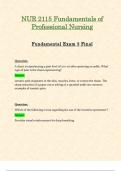 Exam 3 Final - NUR2115 &sol; NUR 2115 &lpar;Latest 2024 &sol; 2025&rpar; &colon; Fundamentals Of Professional Nursing - Rasmussen