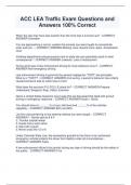ACC LEA Traffic Exam Questions and  Answers 100&percnt; Correct